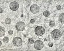 "Topographies of a Place to Know: Community", 2024, micron markers on Mylar, 24 x 36"