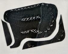 "Topographies of a Place to Know: Neighbors", 2024, oil-based markers, hand-cut Bristol paper, 19 x 24"