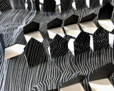 "Topographies of a Place to Know: Neighbors" (detail), 2024, oil-based markers, hand-cut Bristol paper, 19 x 24"