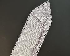 "Topographies of a Place to Know: Transient Home", 2024, Mylar, Bristol paper, hand-stitch, oil-based markers, 17 x 21"