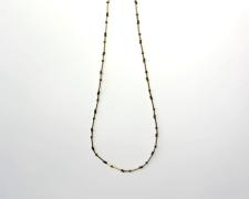 Heidi Gerstacker, "Twig Necklace", 2025, brass, Miyuki glass beads, hand-forged clasp, 27" length