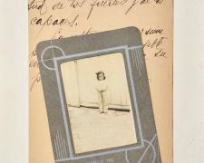 "Remember Me: Letters to Delia From Friends Long Dead", assemblage: box with 33 letters, 11 1/2 x 8 1/4 x 2 1/4" (1st Letter)