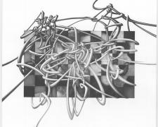 "What Has Been Joined May Come Apart", 2015, graphite on paper, i.s. 21 1/2 x 21" / f.s. 27 x 27"