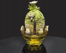 Basia, Hawicz, "Woodlands Sentinel", 2025, egg, mixed media, 5 x 4 1/2 x 4 1/2"