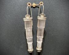 Sandie Zilker, "Earring #5", 2025, sterling, acrylic