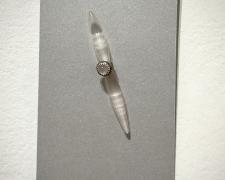 Sandie Zilker, "Pin #2", 2025, sterling, moonstones, acrylic
