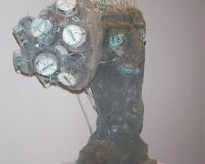 Head With Still Life, 2003, cast glass, 27 x 22 x 14"