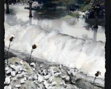 Anticipation #4, 2006, mixed media on photography, 28 x 21"