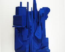 Assemblage in Blue #4, 2015 wood, paint 8 3/4 x 5 1/2 x 1 1/2"