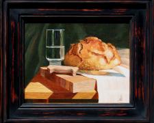 Bread and Water, 2013, acrylic on stretched canvas, f.s. 12 x 14" / i.s. 8 x 10"