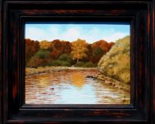 Indian Summer at River Bend, 2013, acrylic on canvas panel, f.s. 12 x 14" / i.s. 8 x 10"