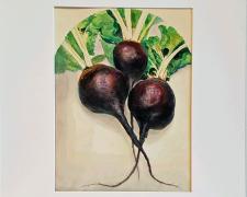 "Beets", 1994, acrylic on paper, i.s. 10 1/2 x 8" / mat size: 16 5/8 x 14 1/8"