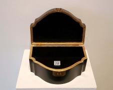 Ben Woitena, "Portal", 2021, box with QR code; scan code which will take you to Ben Woitena’s website. Select “Portfolio” and 3 sculptures will be available for purchase, 6 x 12 x 8"