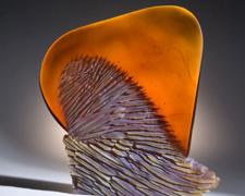 Amber Coral 2008 Cast and cut glass 23 x 25 x 2"