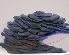 Pink Cave, 2005, cast and cut glass, fused steel, 10 x 7"