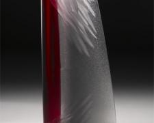 Red Shadow 2008 Cast and cut Bullseye glass 19 x 9 1/2 x 3"