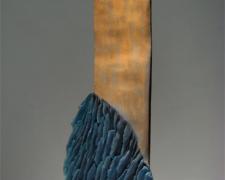 Steel Flow 2008 Cast and cut glass, fused steel 34 1/2 x 13 1/2 x 2"