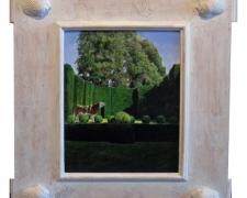 Bull Before the Labyrinth, 2012, acrylic on panel, f.s. 22 x 19" / i.s. 12 1/2 x 10"