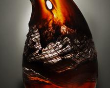 Sunset Shear, 2012, hot sculpted glass, 20 x 10 x 5"