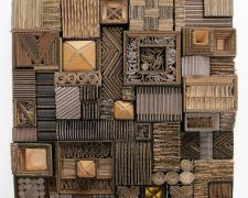 Cartoneros #3, 2015 wood, aluminum, cardboard, paint 24 x 24 x 4"