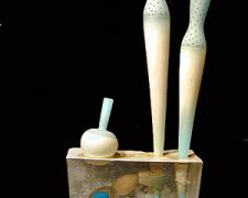 Caribe, 2003, hot-worked and cast glass, 26 x 11 1/2 x 7"
