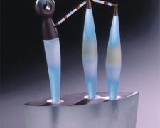 Junto, 2005, blown and hot-sculpted glass with sandcast base, 20 1/2 x 16 1/2 x 6 1/2"