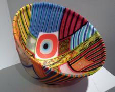 A Brief Glance, 2009, kiln cast and drop formed mosaic glass, 8 x 12 x 12"