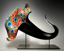 Bloom (multicolor), 2013, blown, hot sculpted glass, murine, matte finish, 18 x 11 x 15"