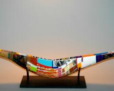 Funky Monkey (View 1), 2014, kiln cast and drop formed mosaic glass, 6 x 9 x 45"