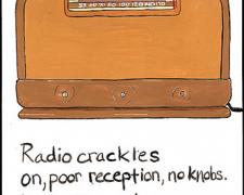 Radio Crackles, 2009, gouache on paper, 9 x 5 3/4"