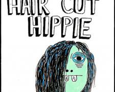 Get Your Hair Cut Hippie, 2009, gouache on paper, 9 x 5 3/4"