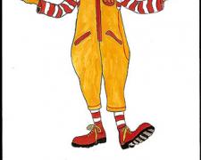 Ronald McDonald, 2009, gouache on paper, 9 x 5 3/4"