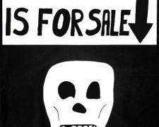 Skull for Sale, 2010, acrylic on wood, 16 1/2 x 13 1/2"