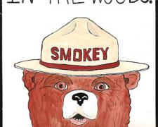 Smokey, 2010, gouache on paper, 9 x 5 3/4"