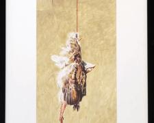 "Hanging Dead Fowl", 2019 acrylic wash on paper, i.s. 12 1/4 x 7 1/4" / f.s. 19 1/4 x 14 1/2"
