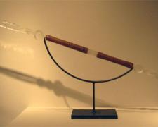 Staff of Light, 2008, flameworked, carved, knapped, 34 x 17 x 4"