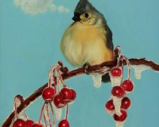 Bird Thinking of a Cloud #2 2004 Oil on maple panel 10 1/2 x 12 1/2"