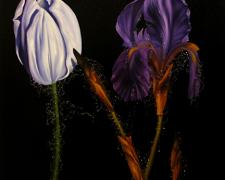 The Tulip and the Iris 2004 Oil on canvas 42 x 42"