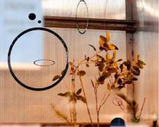 Earthly Matters: Delicate Balance, 2009, handmade photo collage on panel, 8 1/2 x 8 1/2", ed. 1/10