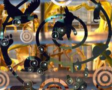 Earthly Matters: Fauna, 2009, handmade photo collage on panel, 8 1/2 x 8 1/2", ed. 1/10