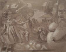 Mothers and Daughters 2013 Graphite and white pencil on toned paper 14 x 16”