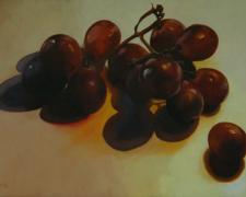 Red Grapes, 2016, oil on board, 12 x 16"