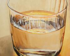 Glass with Water, 2015, oil on board, 16 x 12"