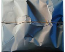 Packed and Stringed Grey Powder Field, 2011, oil on canvas, 33 x 39"