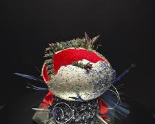 Basia Hawicz, "Eggsoskeleton", 2025, egg, mixed media, 6 x 8 x 6"