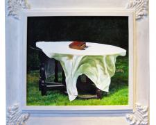 Of Exorcism and Certain Supplications, 2012, acrylic on panel, f.s. 28 x 30 1/2" / i.s. 18 1/2 x 21"