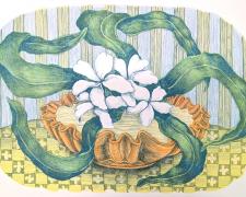 "Floral Arrangement", 2026, lithograph and screenprint, 11 1/2 x 15"