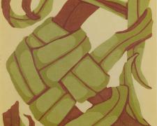 "Flow Lines", 2026, reductive woodcut, i.s. 9 3/4 x 7 3/4" / p.s. 11 x 8 3/4"
