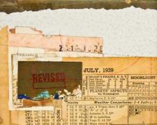 Scott Gordon, "document #8", 2013, mixed media collage, f.s. 15 1/4 x 12 1/4" / i.s. 7 1/8 x 5 1/8"