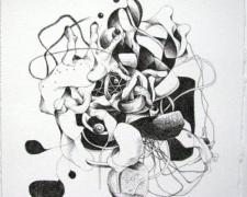 Emptiness, 2008, ink on paper, 6 1/2 x 6 3/4"